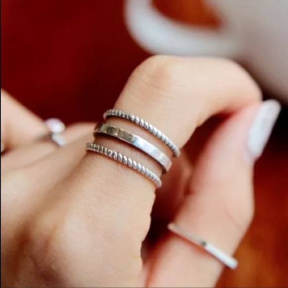 𝅺❗️restocked❗️new 925 STERLING SILVER 3-LAYER BAND RING - Picture 2 of 6